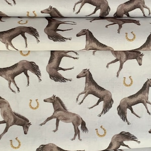 Lucky Horses in Cream from Desert Cowboy Collection by Windham Fabrics - 100% Cotton - Horse Fabric - Southwest Fabric - Cowboy Fabric