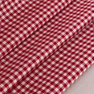 Plaid vichy rouge à petits carreaux Plaid buffle - petits carreaux - 100 % coton - au quart de gras, 1/4, 1/2 et yards - 44&quot; de large