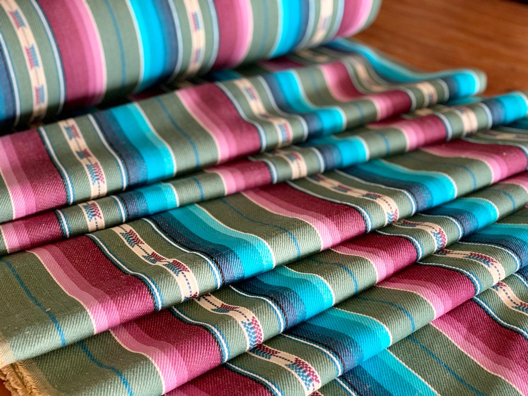 Faux Vintage Saddle Blanket Heavy Weight Twill Fabric Ethnic Stripe