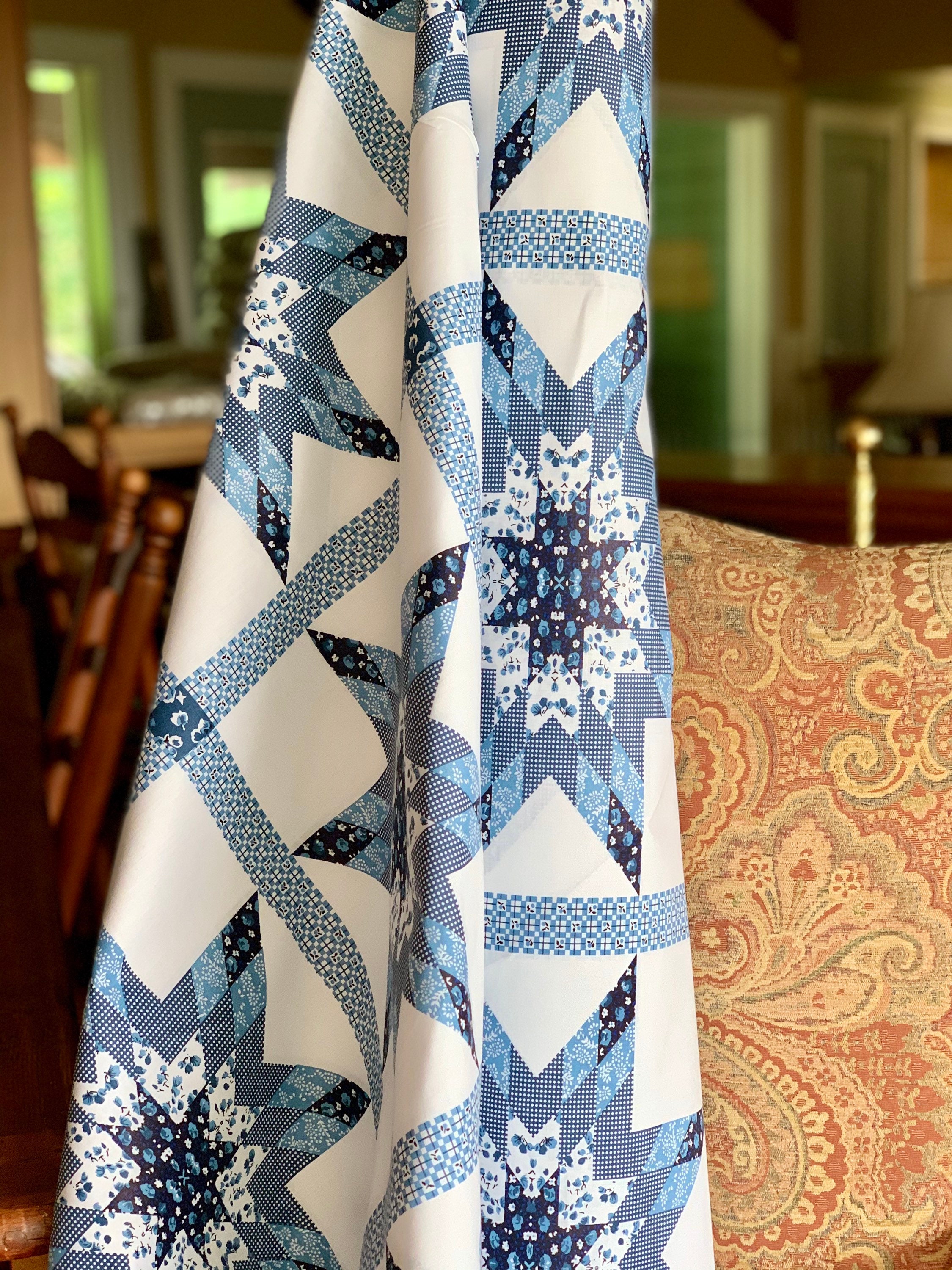 FABRIC Quilt Top 90 Wide Cheater Quilt Top Calico 100 Etsy