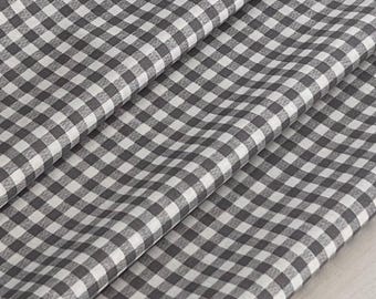 Gray Gingham Small Check Plaid Buffalo Plaid- Small Check - 100% Cotton - By the fat quarter, 1/4, 1/2, & Yards- 44" Wide