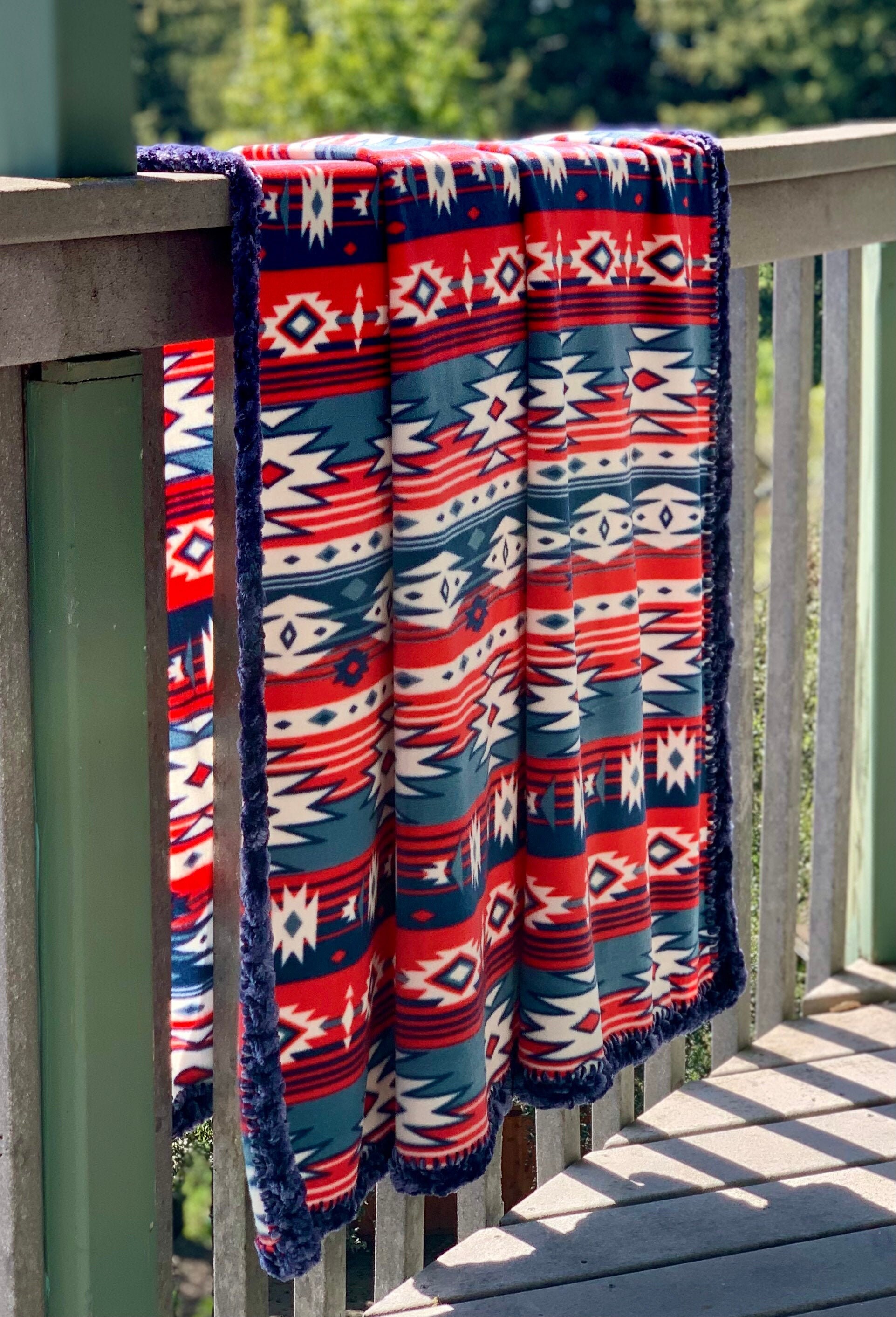 Native American Fleece Blanket Throw Southwest Blanket Etsy
