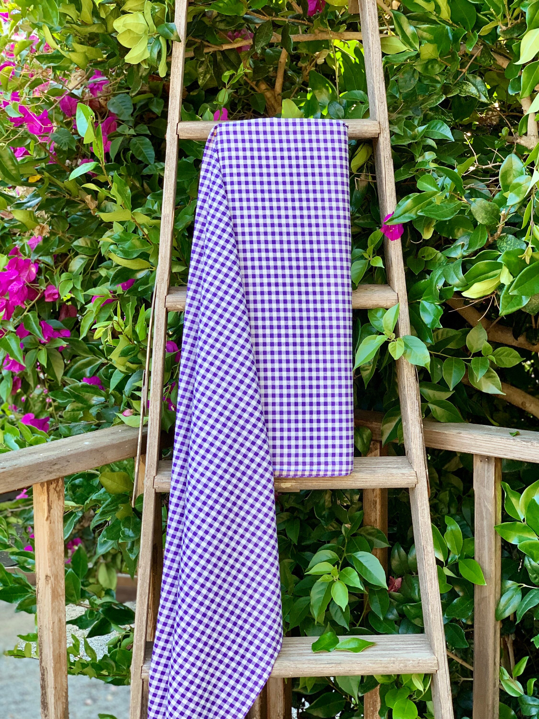 Purple Gingham Check Plaid Small Check 100% Cotton By | Etsy