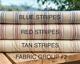 Grain Sack Fabric - Ticking Fabric - French Country - Cottage Farmhouse Style - Feed Sack Fabric - Upholstery Weight - Grainsack Ticking-54"