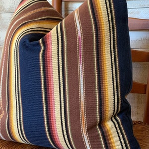 Serape Southwest Stripe Orange Floor Pillow