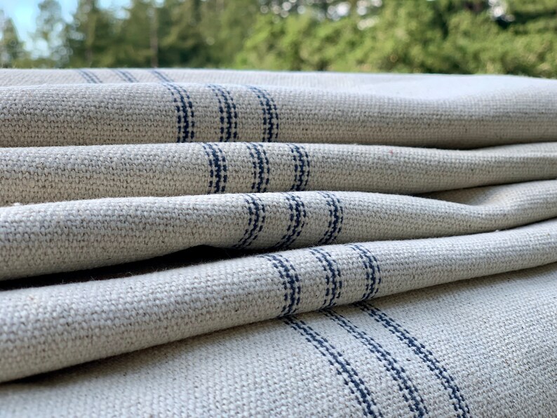 Grain Sack Fabric by the Yard Ticking Fabric French Etsy