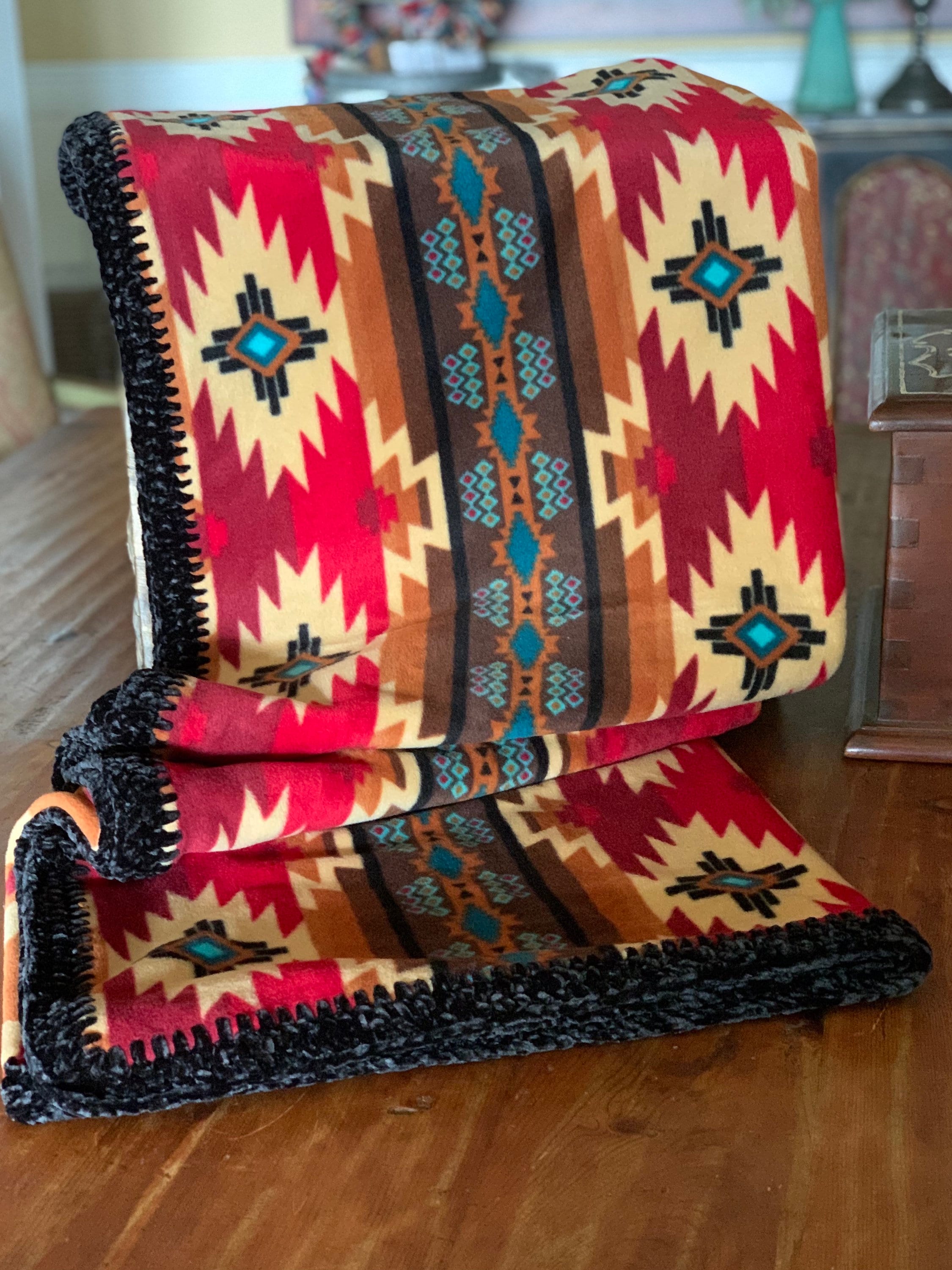 Native American Fleece Blanket Throw Southwest Blanket Etsy
