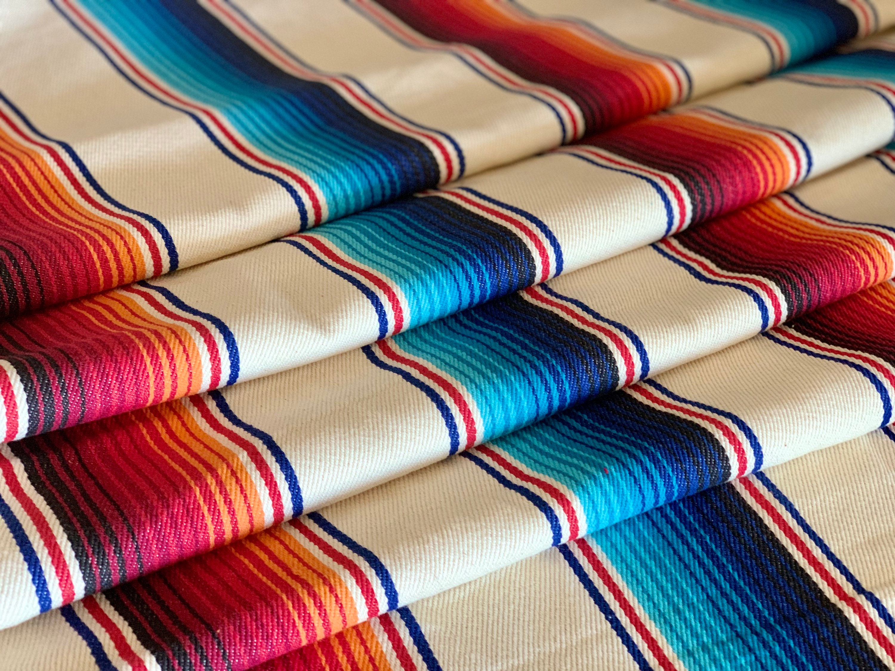Southwest Upholstery Twill Fabric BOHO Ranch Fabric Serape Style Saddle Blanket Southwest Fabric Ethnic Stripe Western Fabric