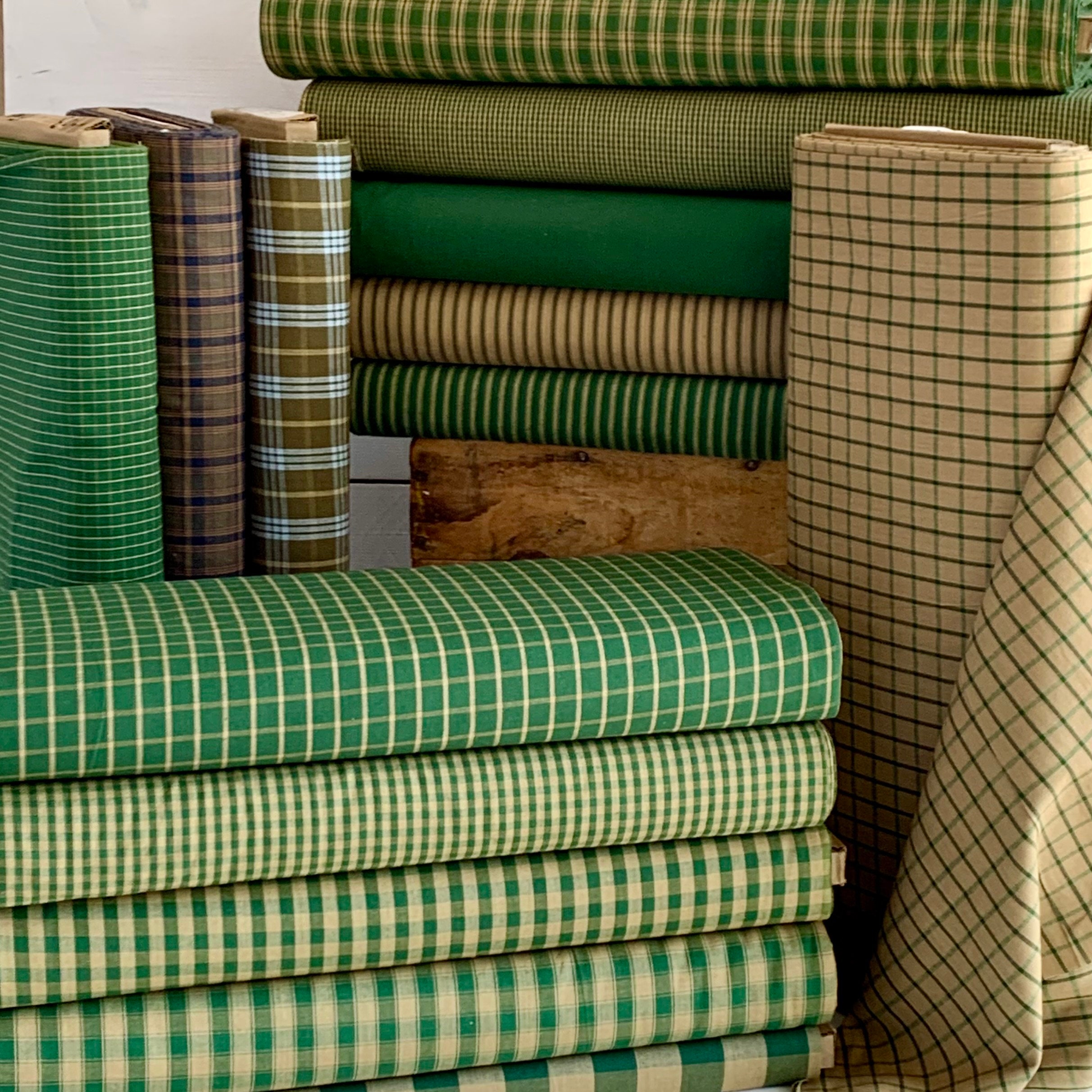 Green Plaid Fabric 