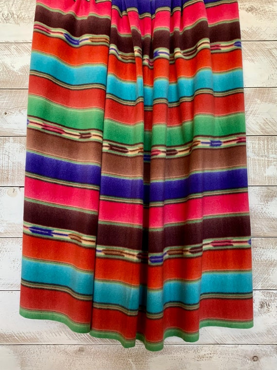 Fleece Fabric by the Yard - Native American Inspired Pattern - Anti Pill Velour Face - Excellent Quality - Polyester-60" Wide - Serape Style
