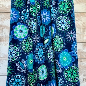 Madeline Fleece - Blue and Green Kaleidoscope Pattern Fleece - Mother&#39;s  Day Gift - 60” Wide - by the yard