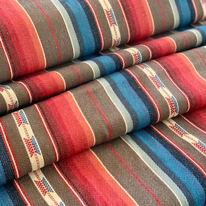 Faux Vintage Saddle Blanket Heavy Weight Twill Fabric - Ethnic Stripe - BOHO Ranch Fabric - Western Fabric - Southwest Fabric - Serape Style