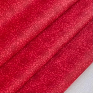 Red Dahlia Floral - 100% Quilter Cotton By the Yard, 1/4, 1/2 or Fat Quarter, 44&quot; Wide