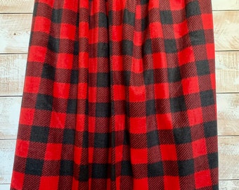 Fleece Fabric - Buffalo Plaid Check - Red & Black Check -  Anti Pill Velour Face - Excellent Quality - 100% Polyester - 60" Wide