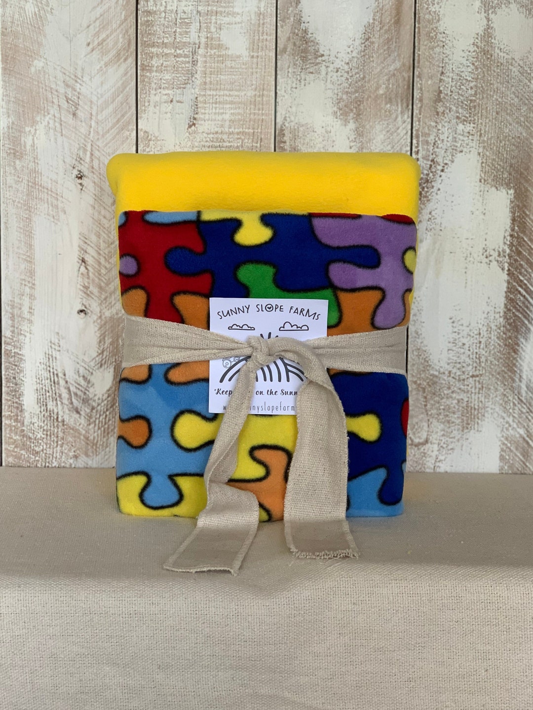 Personalized No Sew Knot Tie Fleece Blanket Throw Kit Puzzle Etsy