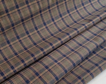 Homespun Green, Navy, & Mustard Plaid Fabric - Woven, Doubled Sided ,Available in Yard(s), 1/2 yard, 1/4 yard, Fat Quarter