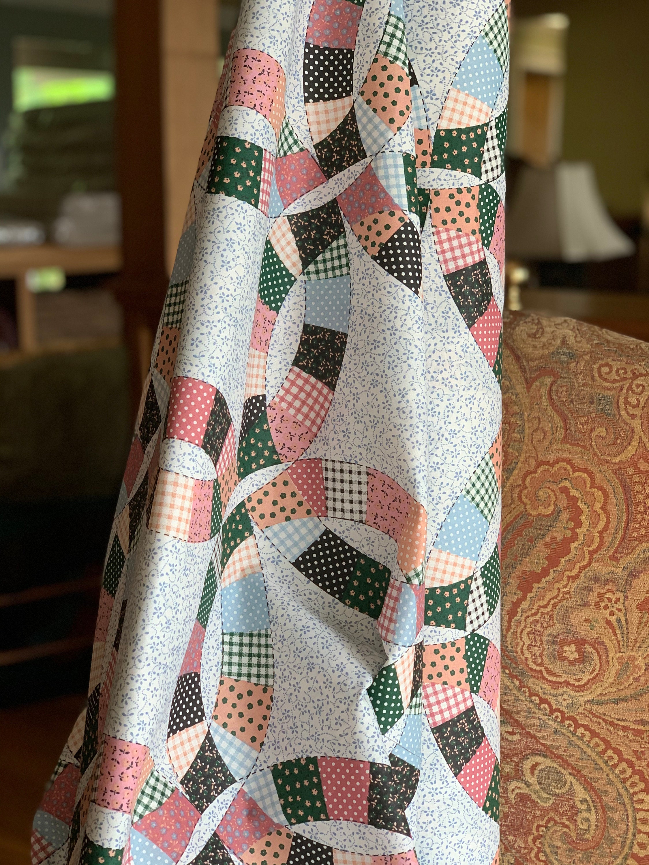 FABRIC Quilt Top 90 Wide Cheater Quilt Top Calico Double Etsy