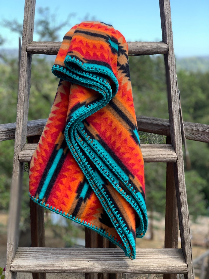 Native American Fleece Blanket Throw Southwest Blanket Etsy