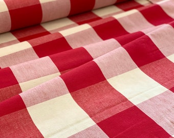 Red and white drapery fabric deals