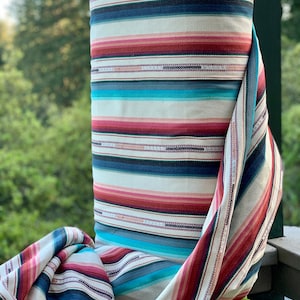 Faux Vintage Saddle Blanket Heavy Weight Twill Fabric - Ethnic Stripe - BOHO Ranch Fabric - Southwest Fabric - Serape Style - Saddle Blanket