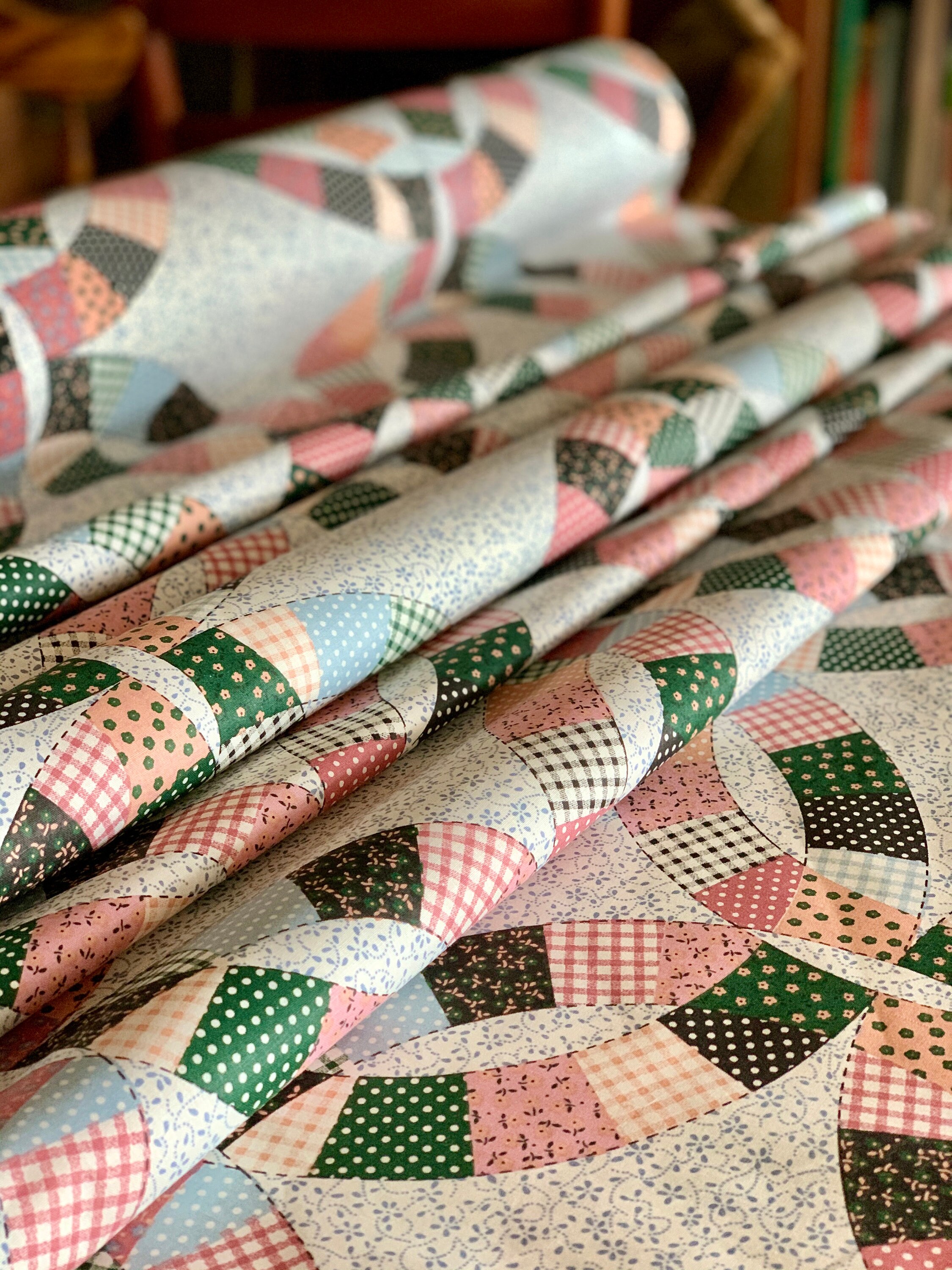 FABRIC Quilt Top 90 Wide Cheater Quilt Top Calico Double Etsy