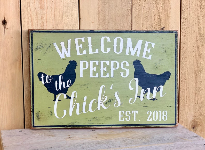 Chicken Coop Sign Peeps to the Chick Inn Hen House Etsy