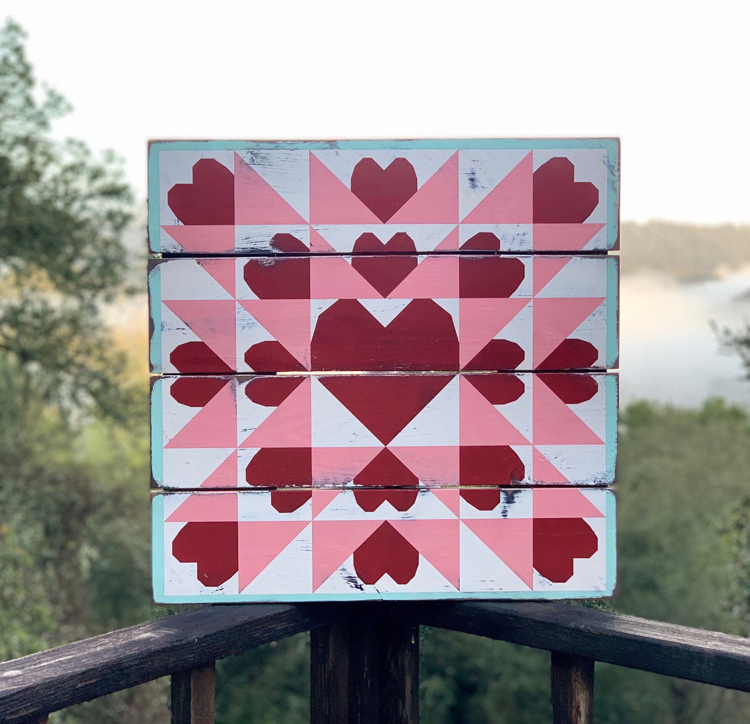 Barn Quilt Valentine Barn Quilt Heart Barn Quilt Etsy