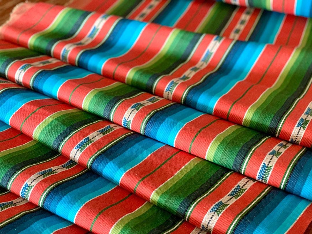 Faux Vintage Saddle Blanket Heavy Weight Twill Fabric Ethnic Stripe BOHO Ranch Fabric Western