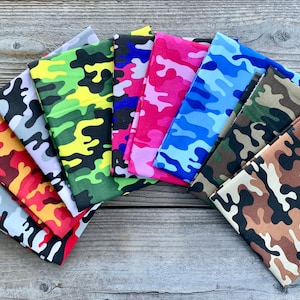 Camo Fabric by the Yard -Brown Green Pink Blue Purple Gray Red Camo Camouflage Fabric - 10 Colors - By the Yard or Fat Quarter Bundle