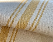 Grain Sack Fabric by the Yard - Ticking Fabric - French Country - Cottage Farmhouse Style - Yellow Stripes - 54 quot Wide -1 to 12 YD. Cuts