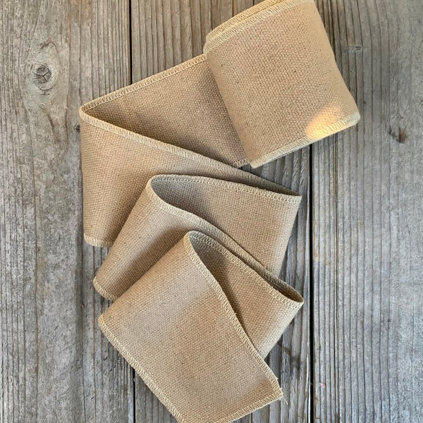 Grain Sack Ribbon - Taupe Brown Ribbon - Rustic Ribbon - 4 Inches Wide  - Farmhouse Tree Garland - Wedding Bows -Available in 5 Yard Lengths