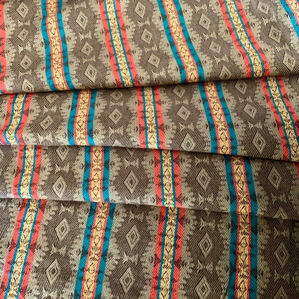 Faux Vintage Saddle Blanket Heavy Weight Twill Fabric - Ethnic Stripe - BOHO Ranch Fabric - Western Fabric - Southwest Fabric - Serape Style