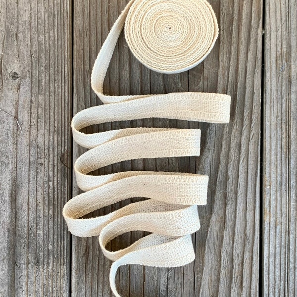 Grain Sack Ribbon - Natural Cream Ribbon - Rustic Ribbon - 1/2 to 3/4 Inches Wide  - Journal Wrapping Ribbon - Wedding Bows -5 Yd. Rolls