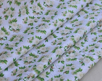 Cream Rose Fabric - Love Letters by Windham Fabrics - Cotton Fabric by the Yd, 1/2 yd, 1/4 yd, and Fat Quarter