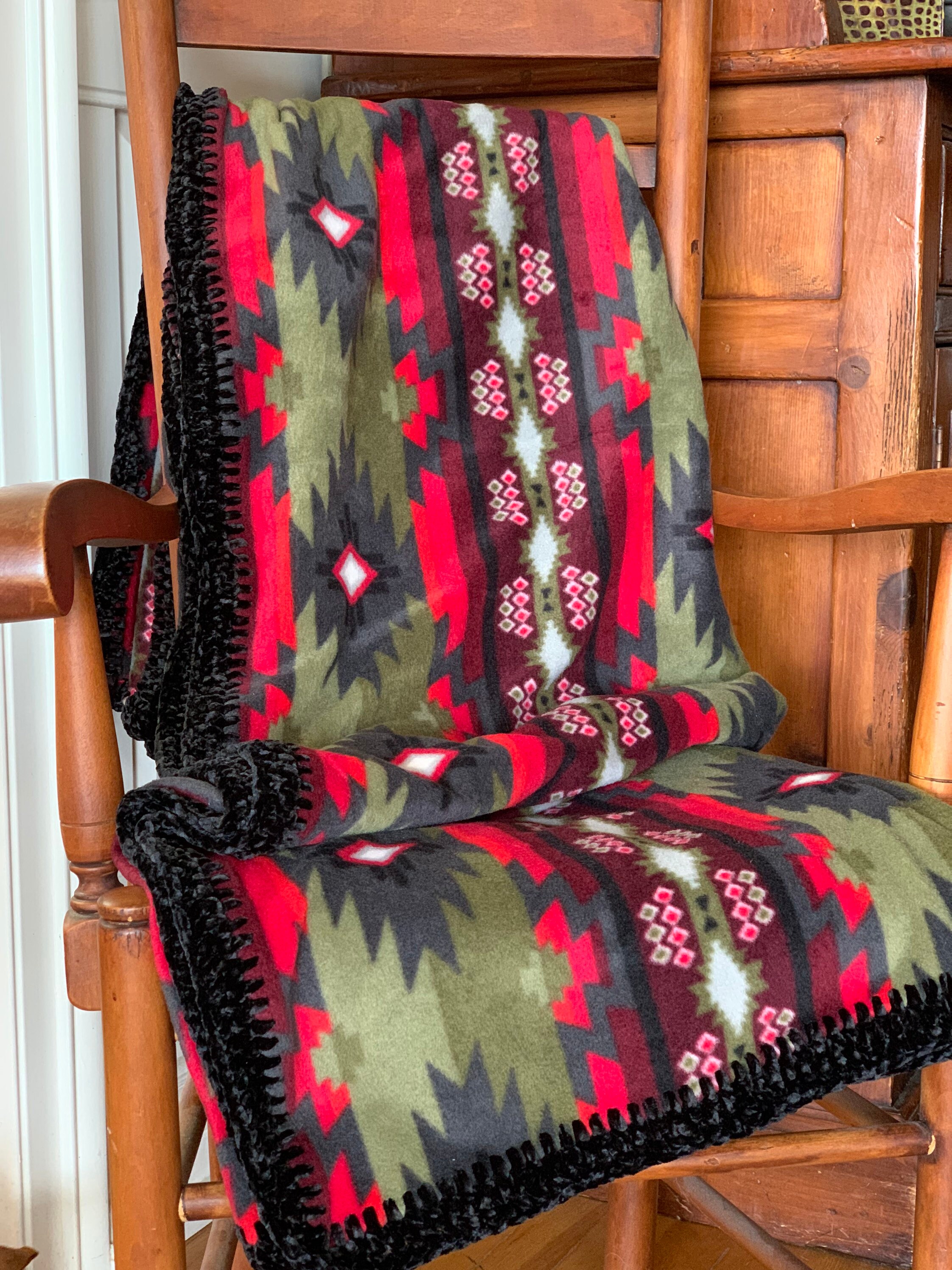 Native American Fleece Blanket Throw Southwest Blanket Etsy