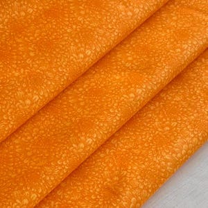 Golden Orange Dahlia Floral - 100% Quilter Cotton By the Yard, 1/4, 1/2 or Fat Quarter, 44" Wide