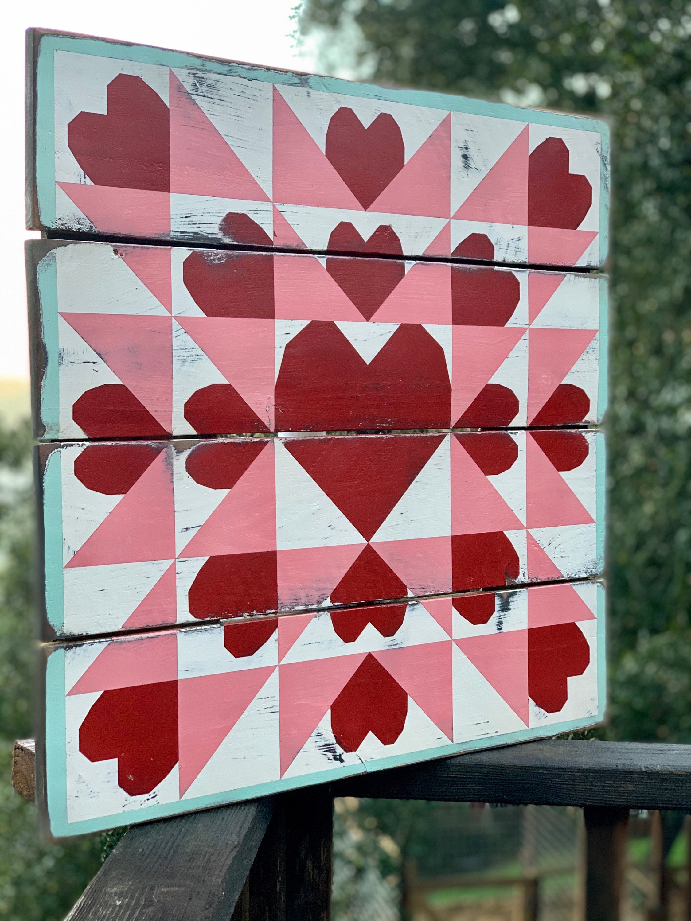 Barn Quilt Valentine Barn Quilt Heart Barn Quilt | Etsy