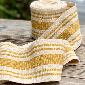Grain Sack Ribbon - Yellow and Cream Striped Ribbon - Farmhouse Tree ...