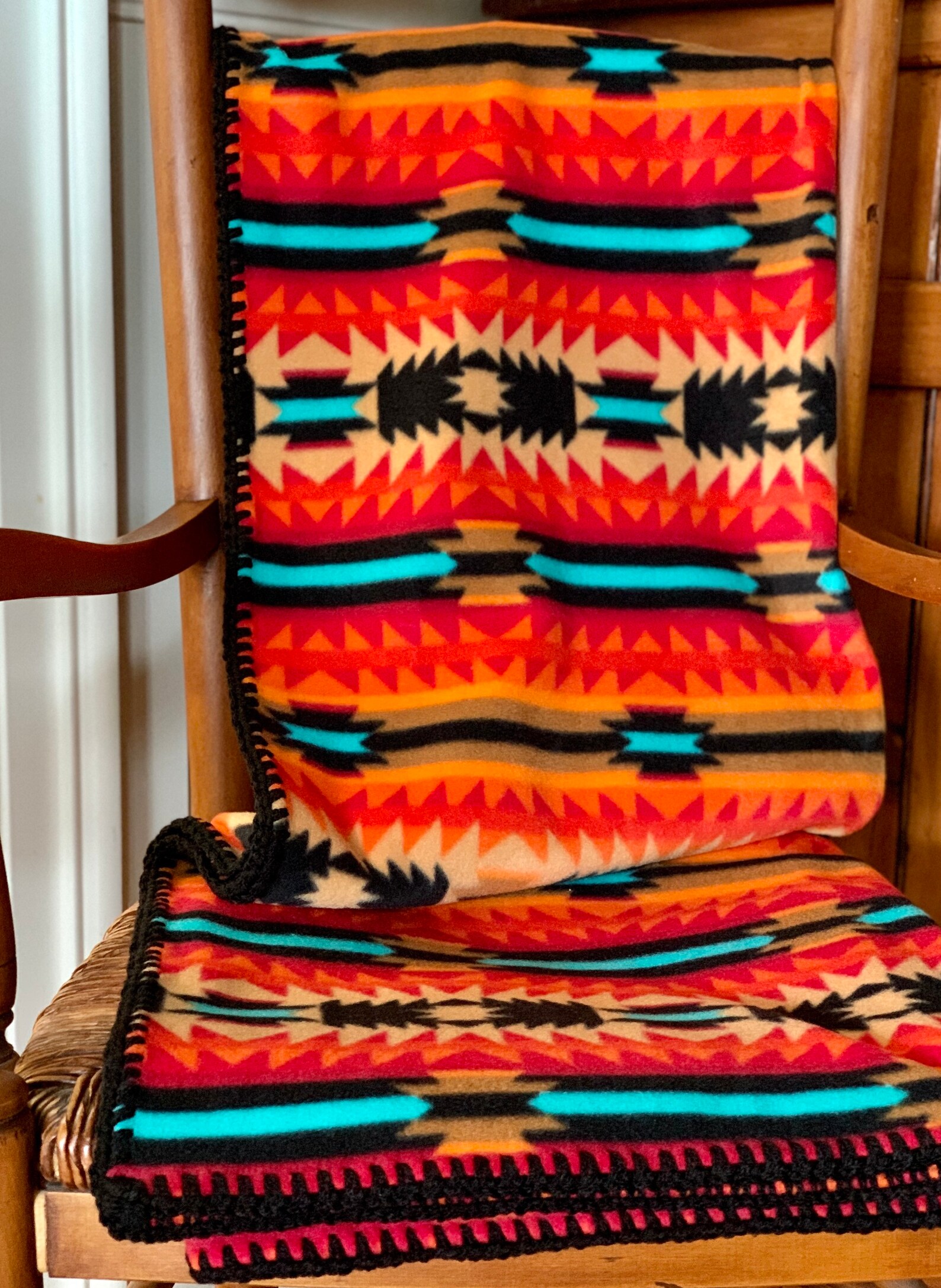 Native American Fleece Blanket Throw Southwest Blanket Etsy