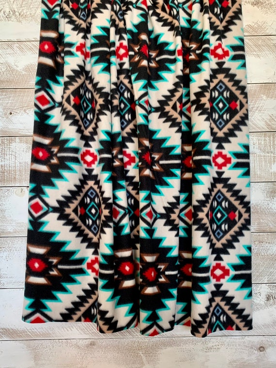 Fleece Fabric by the Yard Navajo Native American Anti Pill Velour