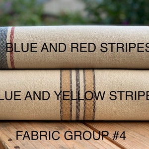 Grain Sack Fabric - Ticking Fabric - French Country - Cottage Farmhouse Style -  FABRIC GROUP #4 - 20&quot; Wide