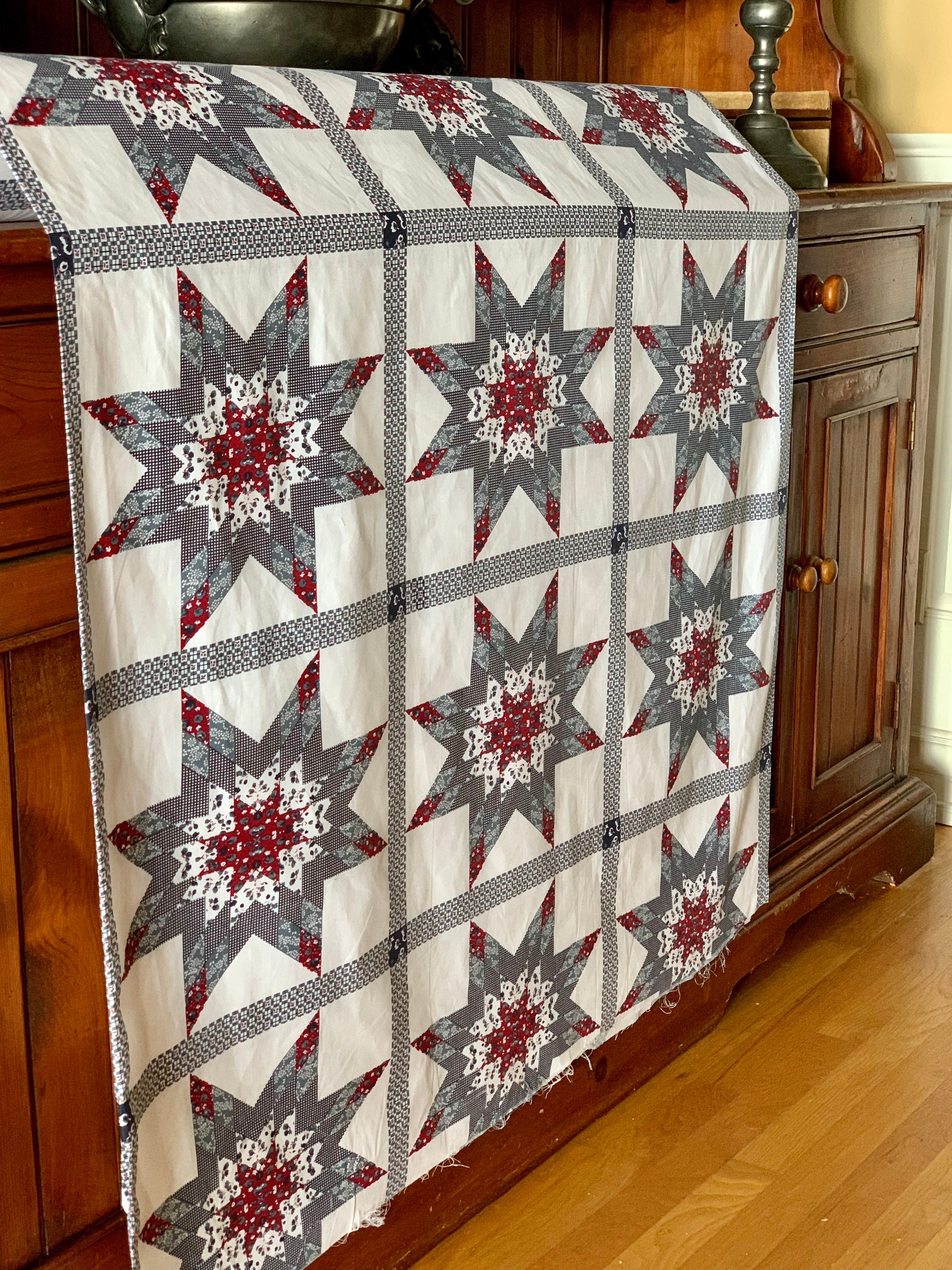 FABRIC Quilt Top 90 Wide Cheater Quilt Top Calico 100% | Etsy