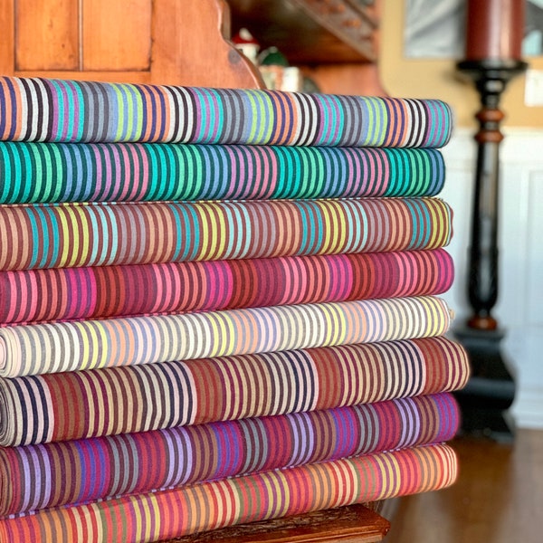 Striped Boho Serape Style Homespun Fabric - Fiesta Style - Southwest Stripes - 100% Cotton - 44” Wide - by the yard or fat quarter