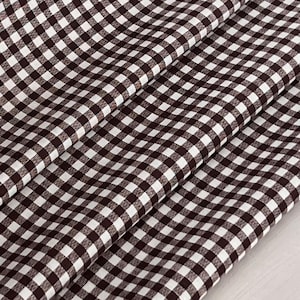 Brown Gingham Small Check Plaid Buffalo Plaid- Small Check - 100% Cotton - By the fat quarter, 1/4, 1/2, & Yards- 44&quot; Wide