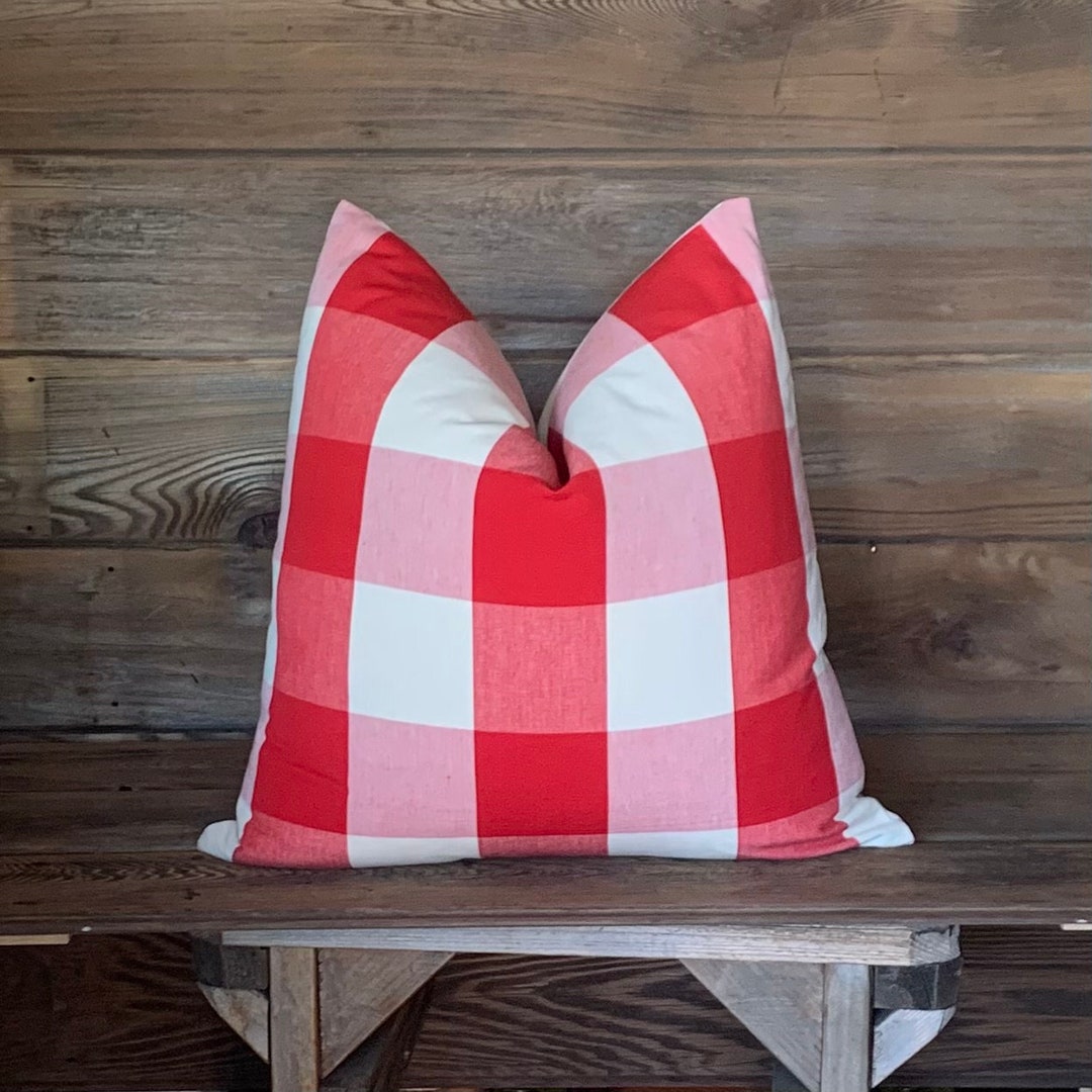 Red Buffalo Plaid Pillow Cover Red Check Pillow Cover Large Check