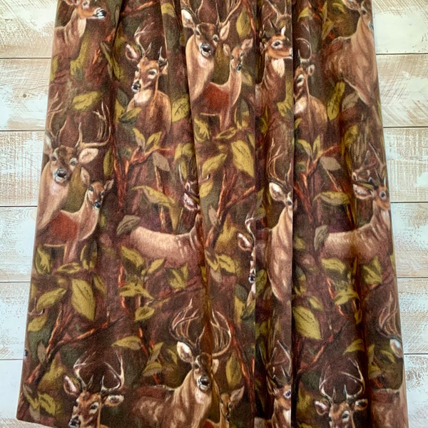 Fleece Fabric by the Yard - Deer Fleece Fabric Print - Wildlife Fleece - Hunter Huntsman Gift  - Father's Day Gift - 60” Wide - Anti Pill