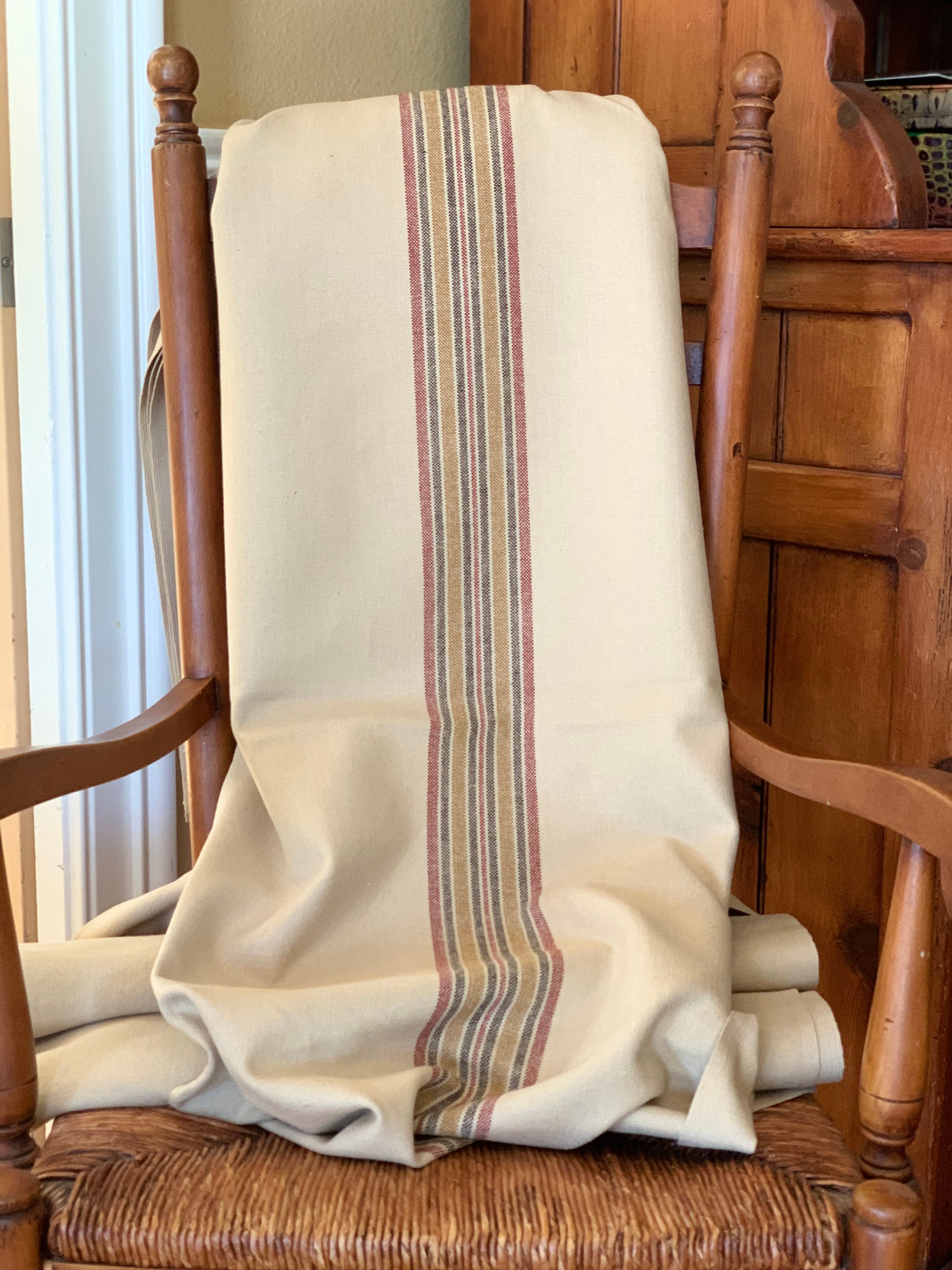 Grain Sack Fabric by the Yard, Ticking Fabric, French Country, Cottage  Farmhouse - St. Simons Island.com