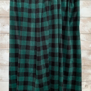 Fleece Fabric by the Yard - Buffalo Plaid Green and Black -  Anti Pill Velour Face - Excellent Quality - 100% Polyester - 60&quot; Wide