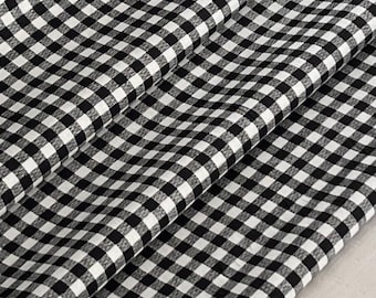 Zwarte geruite kleine geruite plaid buffelruit - kleine ruit - 100% katoen - per fat quarter, 1/4, 1/2 en werven - 44" breed
