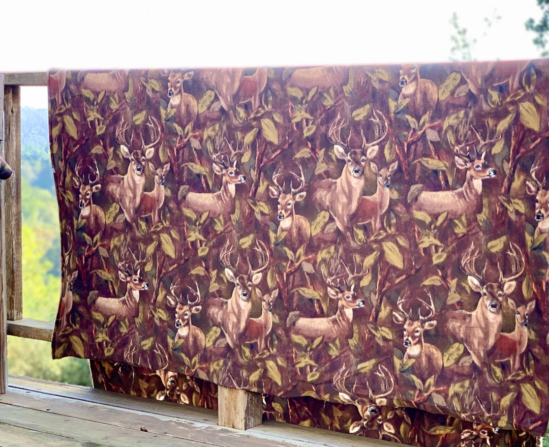 NEW Fleece Fabric by the Yard Deer Fleece Fabric Print Etsy